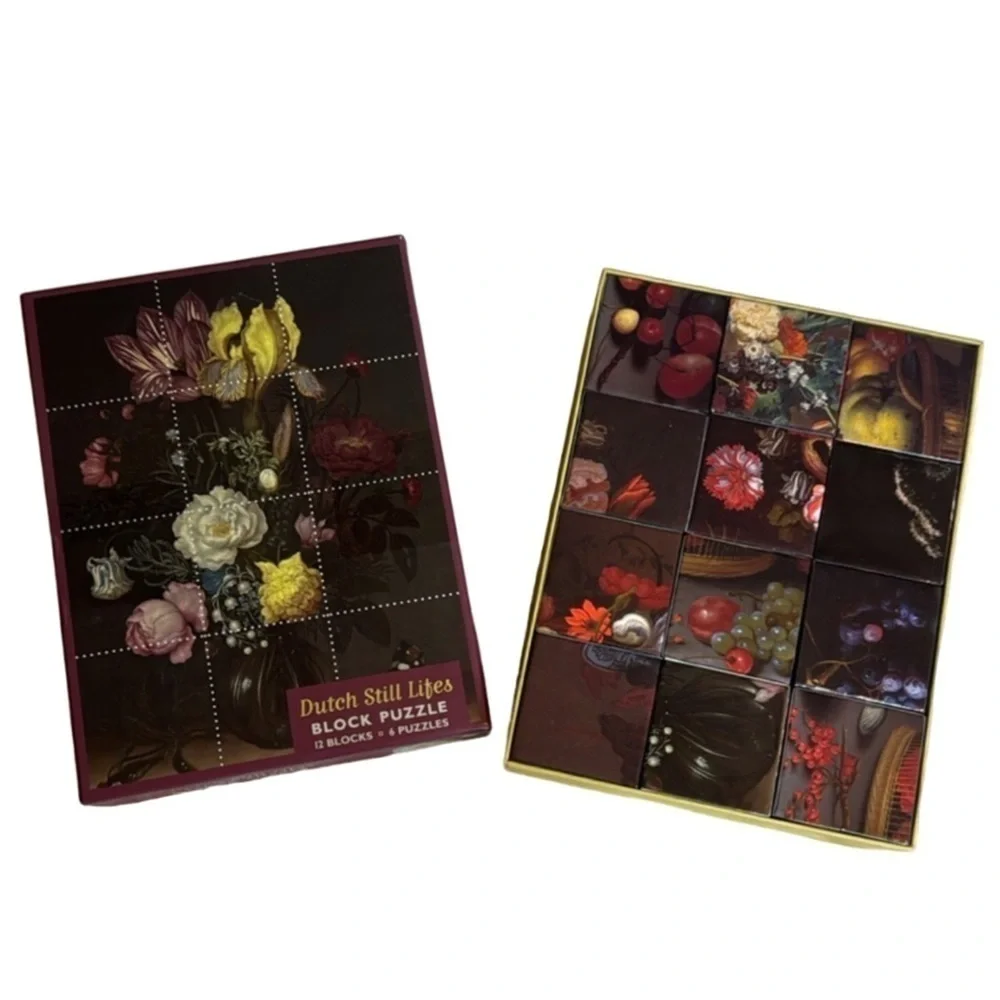 Pomegranate Kids Block Puzzle - Dutch Still Life’s 12 Blocks - 6 Puzzles!
